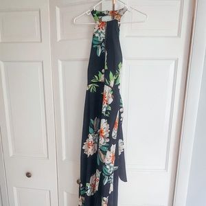 Floral Maxi Halter Dress